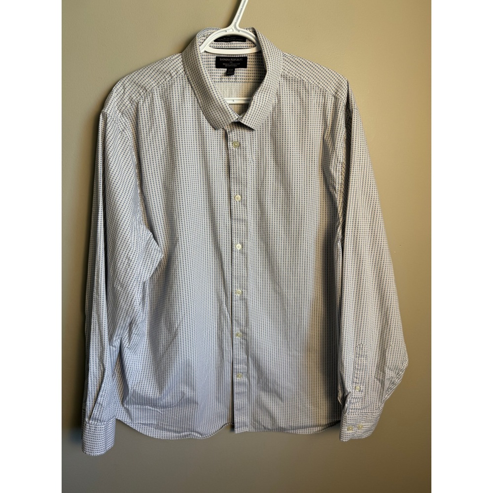 Banana Republic Mens Geometric Untucked Dress Shirt XXL Business Casual